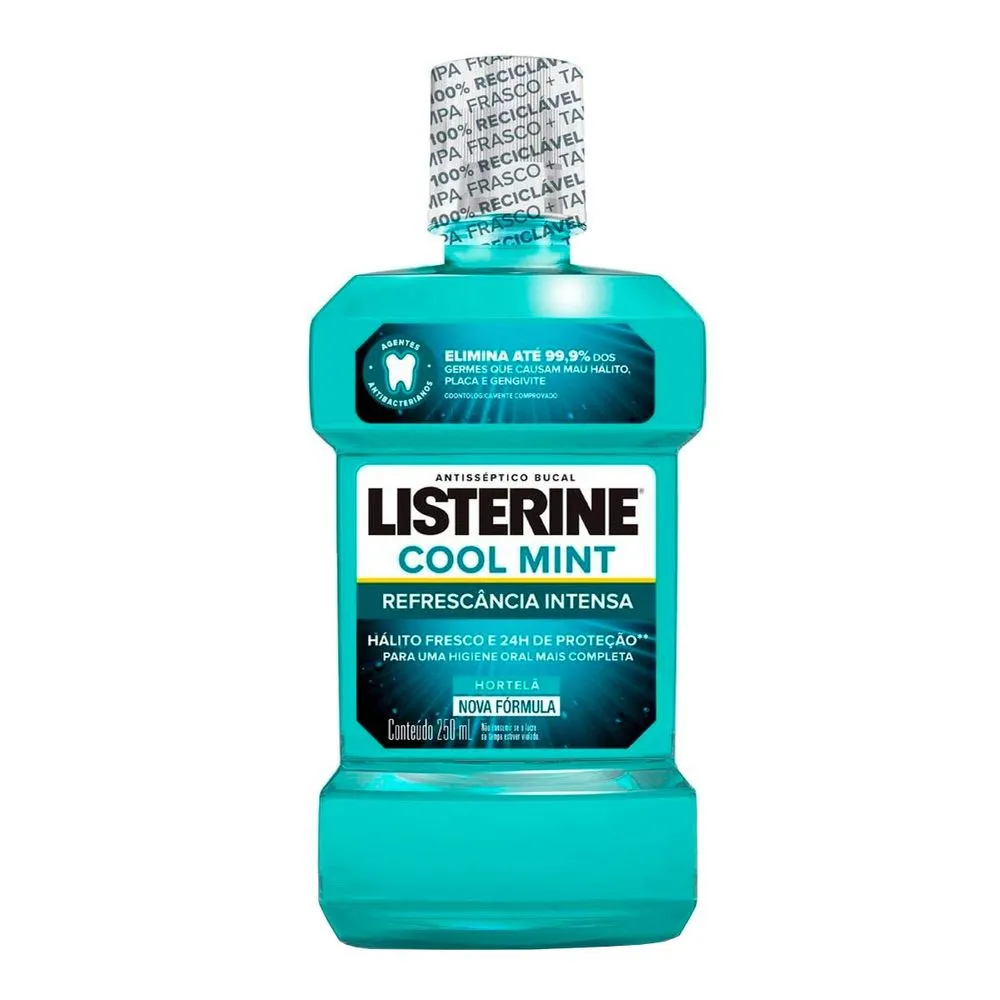 ANTISSEPTICO BUCAL LISTERINE COOL MINT COM ALCOOL 250ML