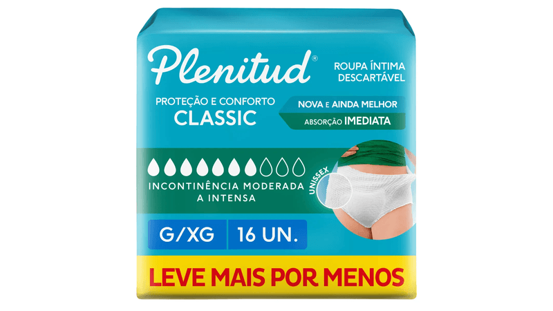 FRALDA ROUPA INTERNA PLENITUD CLASSIC G/XG 16U