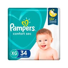 FRALDA PAMPERS CONFORT SEC MEGA XG 34U
