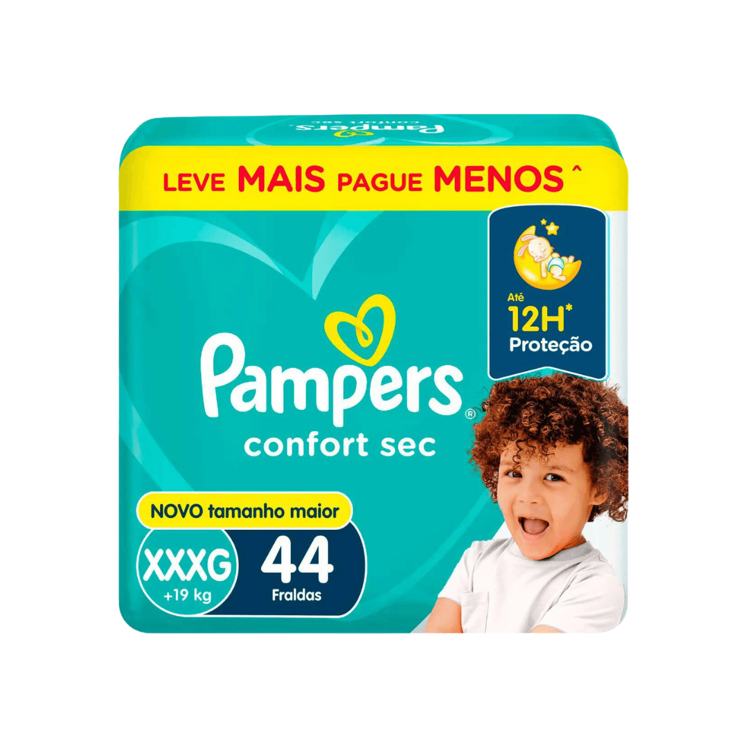 FRALDA PAMPERS CONFORT SEC SUPER XXXG 44U