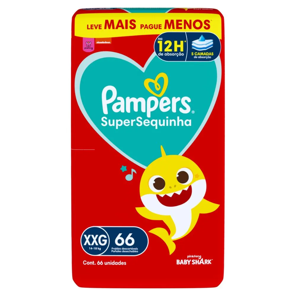 FRALDA PAMPERS SUPERSEQUINHA XXG 66U