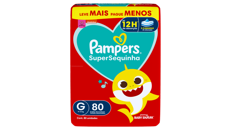 FRALDA PAMPERS SUPERSEQUINHA G 80U