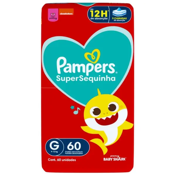 FRALDA PAMPERS SUPERSEQUINHA G 60U