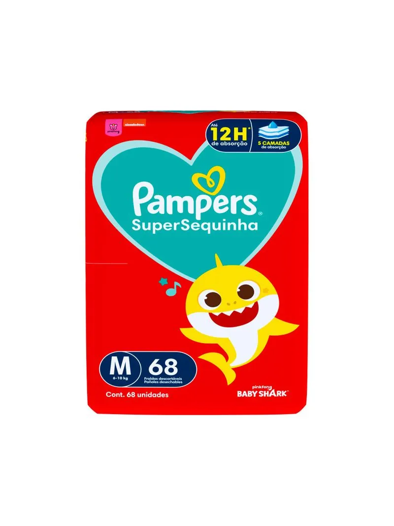 FRALDA PAMPERS SUPERSEQUINHA M 68U