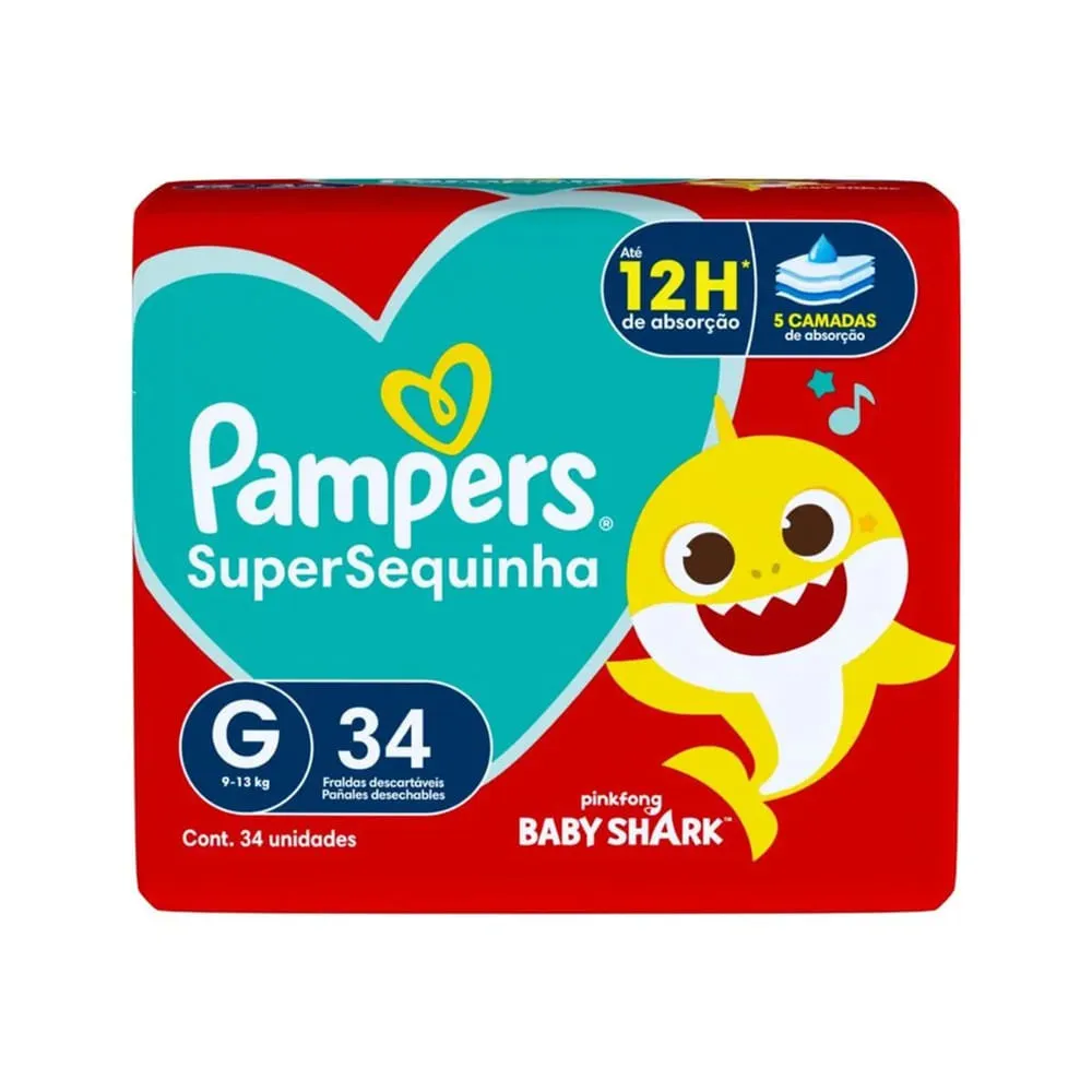 FRALDA PAMPERS SUPERSEQUINHA MEGA G 34U