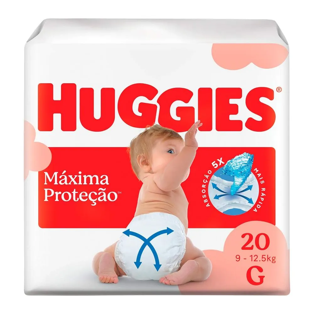 FRALDA HUGGIES JUMBO MAXIMA PROTECAO G 20U