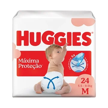 FRALDA HUGGIES JUMBO MAXIMA PROTECAO M 24U