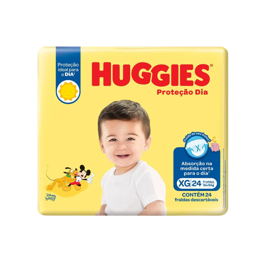 FRALDA HUGGIES JUMBO PROTECAO DIA XG 24U