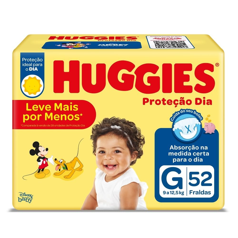 FRALDA HUGGIES MEGA PROTECAO DIA G 52U
