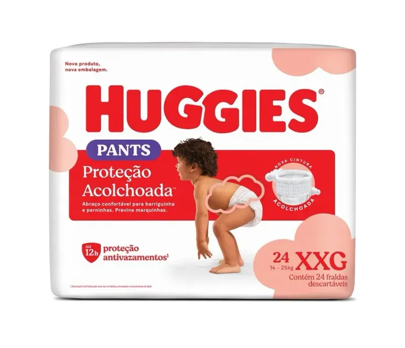 FRALDA HUGGIES ROUPINHA MEGA PROTECAO ACOLCHOADA XXG 24U