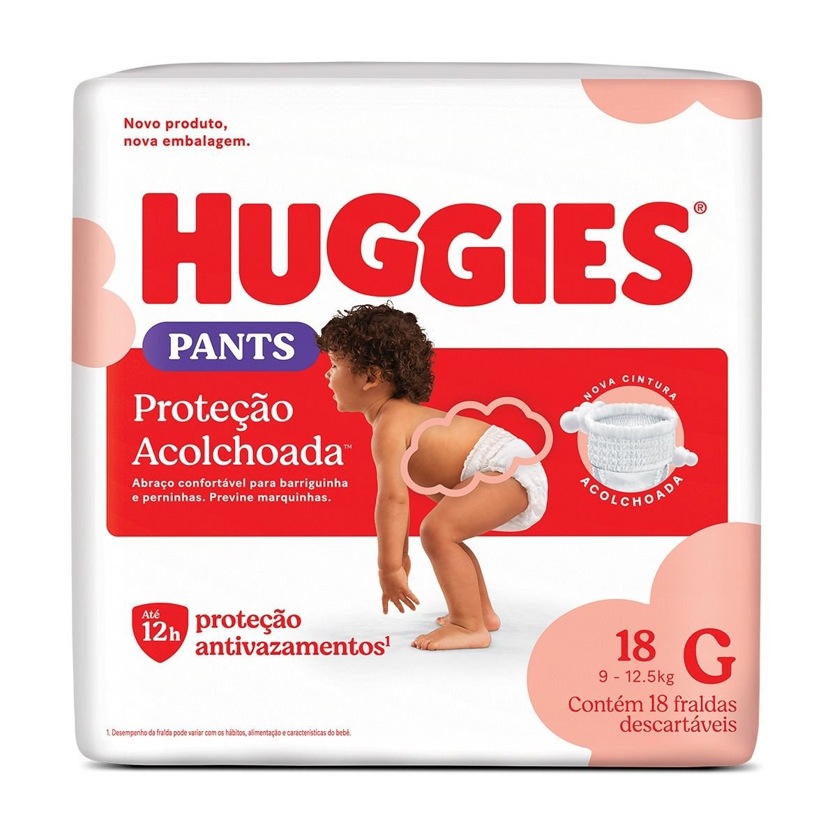FRALDA HUGGIES ROUPINHA JUMBO PROTECAO ACOLCHOADA G 18U