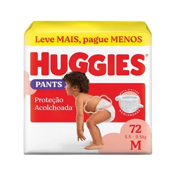 FRALDA HUGGIES ROUPINHA HIPER PROTECAO ACOLCHOADA M 72U
