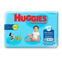 FRALDA HUGGIES ROUPINHA JUMBINHO TRIPLA PROTECAO G 14U