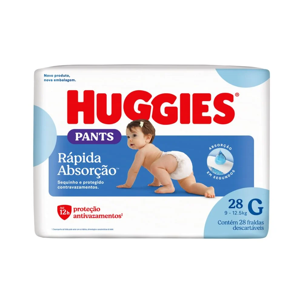 FRALDA HUGGIES ROUPINHA MEGA RAPIDA ABSORCAO G 28U