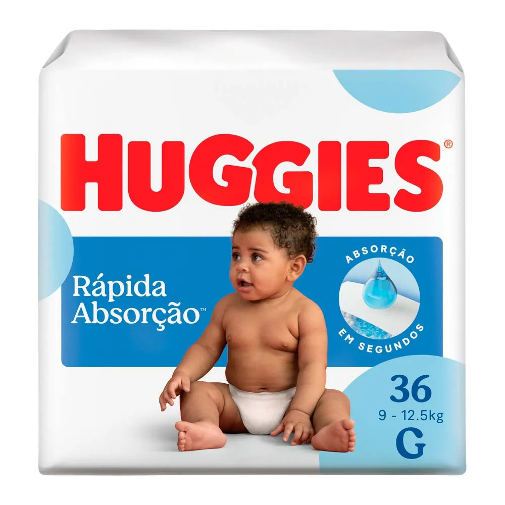 FRALDA HUGGIES MEGA RAPIDA ABSORCAO G 36U