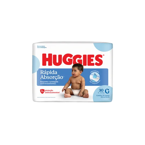 FRALDA HUGGIES MEGUINHA RAPIDA ABSORCAO G 30U