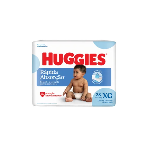 FRALDA HUGGIES MEGUINHA RAPIDA ABSORCAO XG 28U