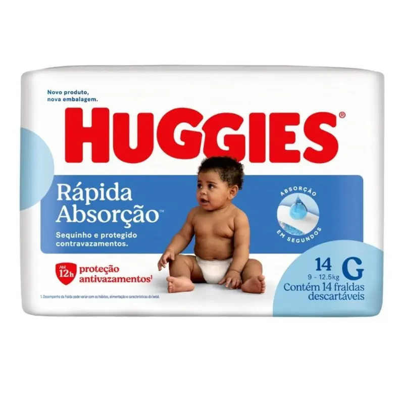 FRALDA HUGGIES JUMBINHO RAPIDA ABSORCAO G 14U
