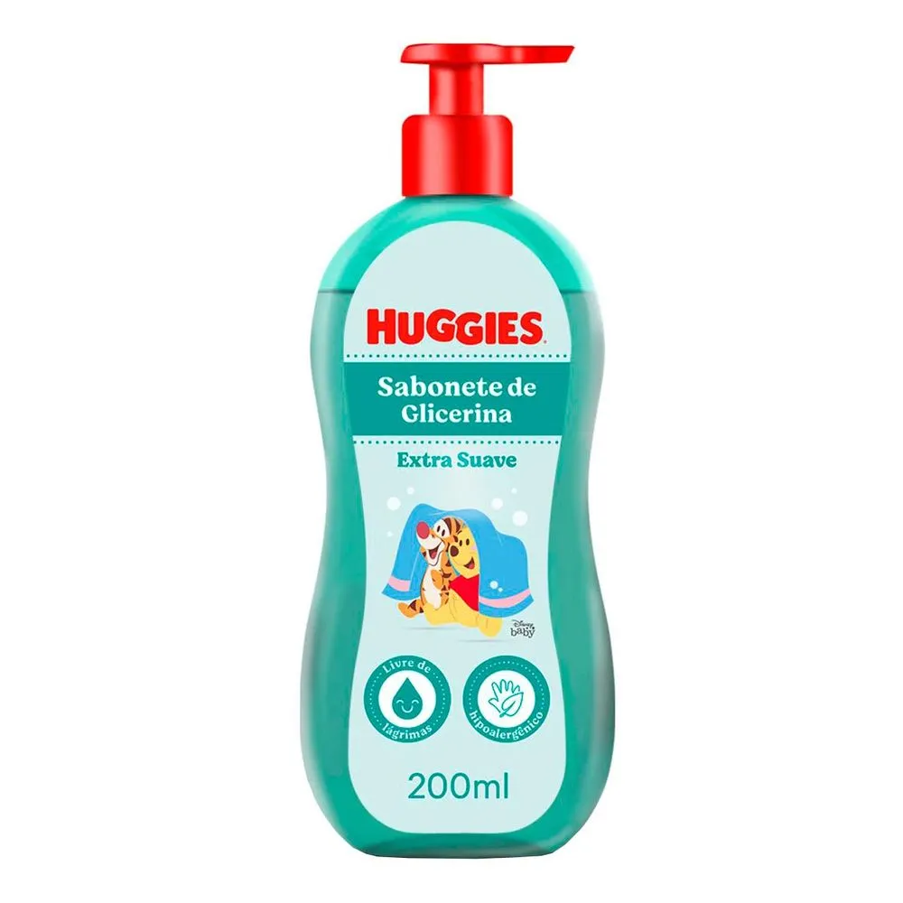 SABONETE INFANTIL LIQUIDO HUGGIES EXTRA SUAVE VASO 200ML
