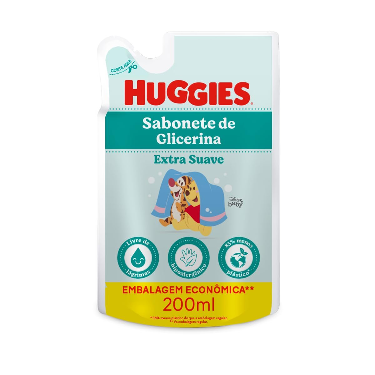 SABONETE INFANTIL LIQUIDO HUGGIES EXTRA SUAVE REFIL 200ML