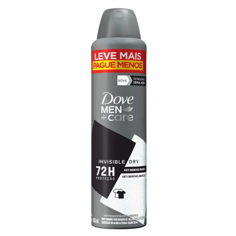 DESODORANTE AEROSOL DOVE INVISIBLE MASCULINO 250ML