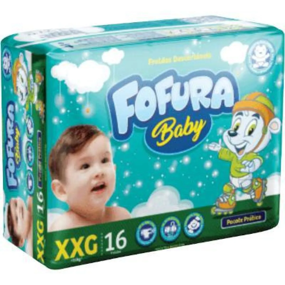 FRALDA FOFURA BABY JUMBO PRATICA XXG 16U