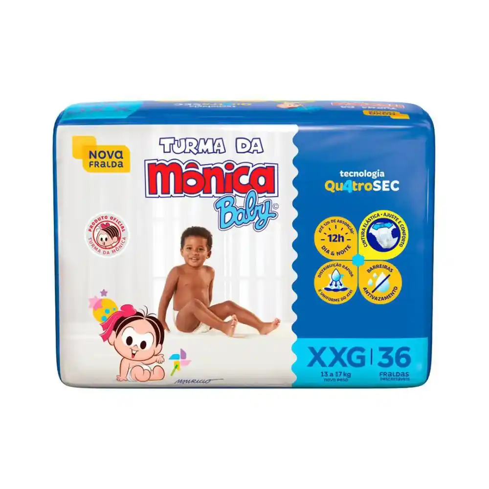 FRALDA TURMA DA MONICA BABY MEGA XXG 36U