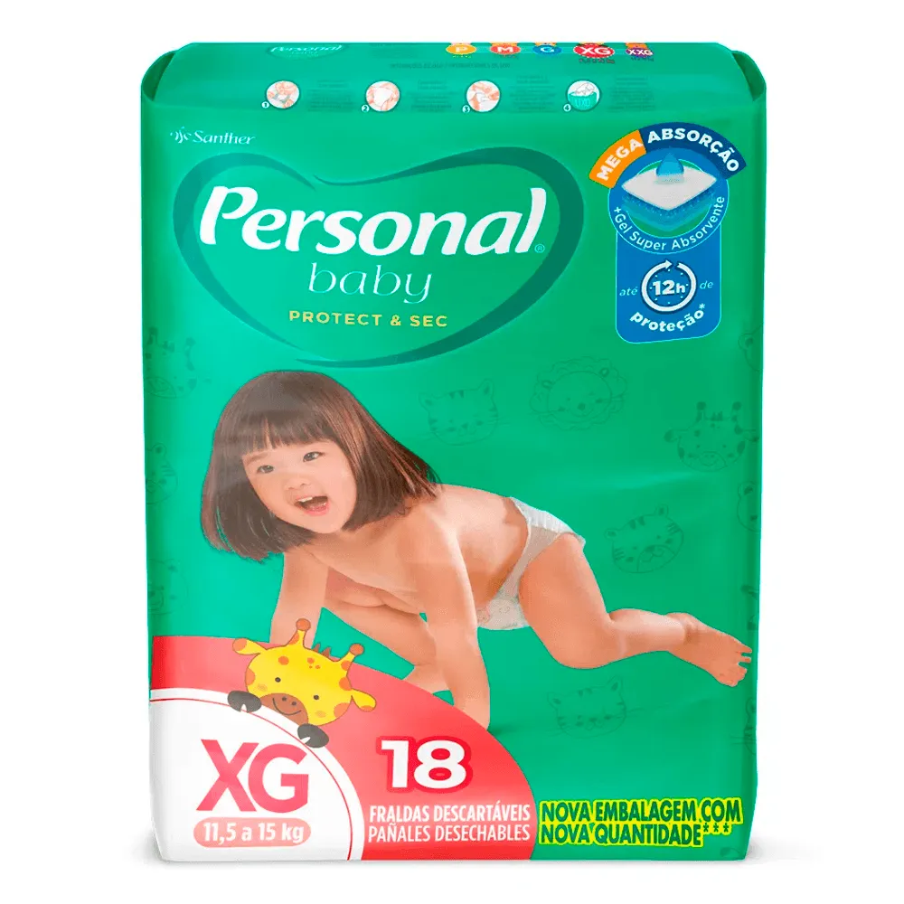 FRALDA BABY PERSONAL JUMBO XG 18U