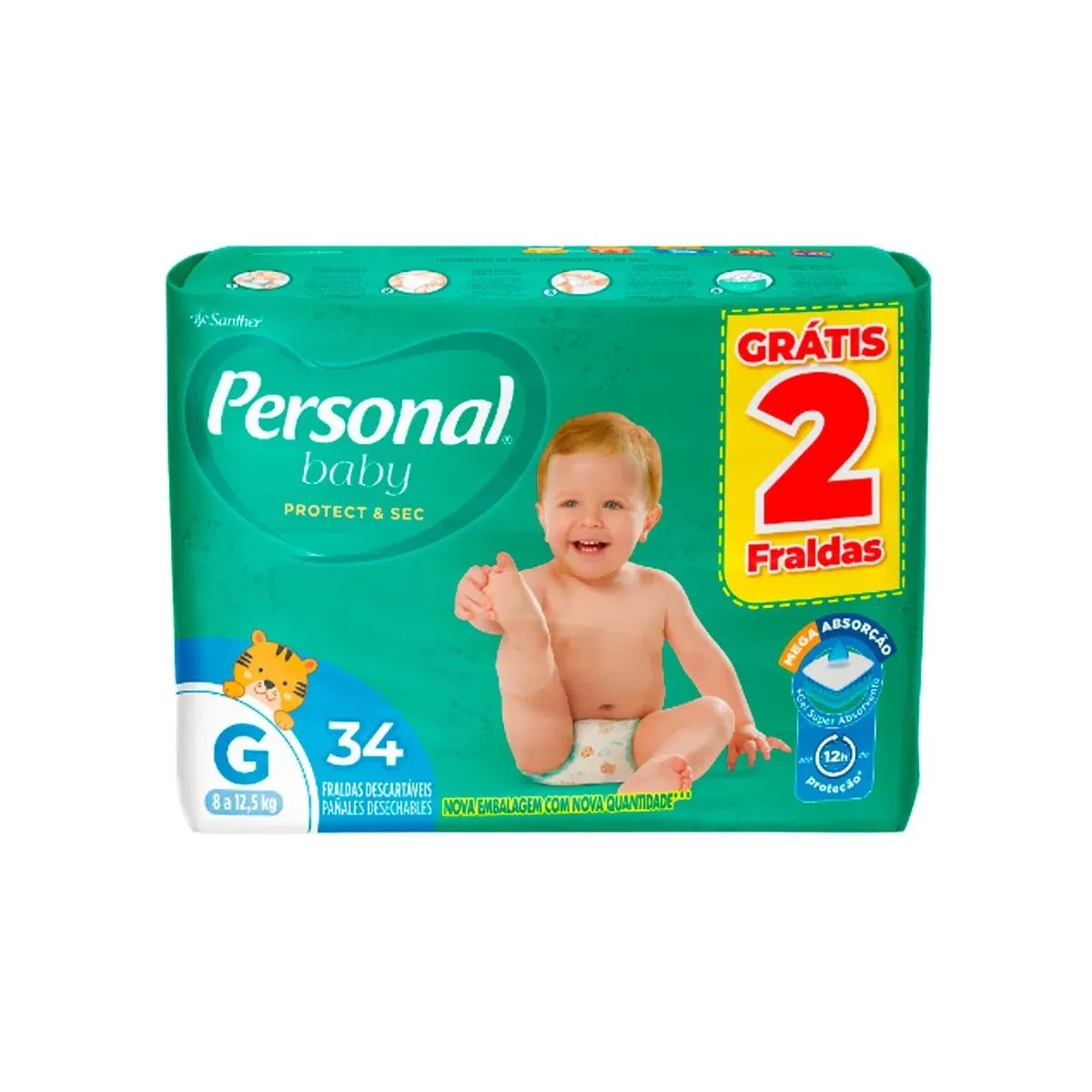 FRALDA BABY PERSONAL MEGA G 34U