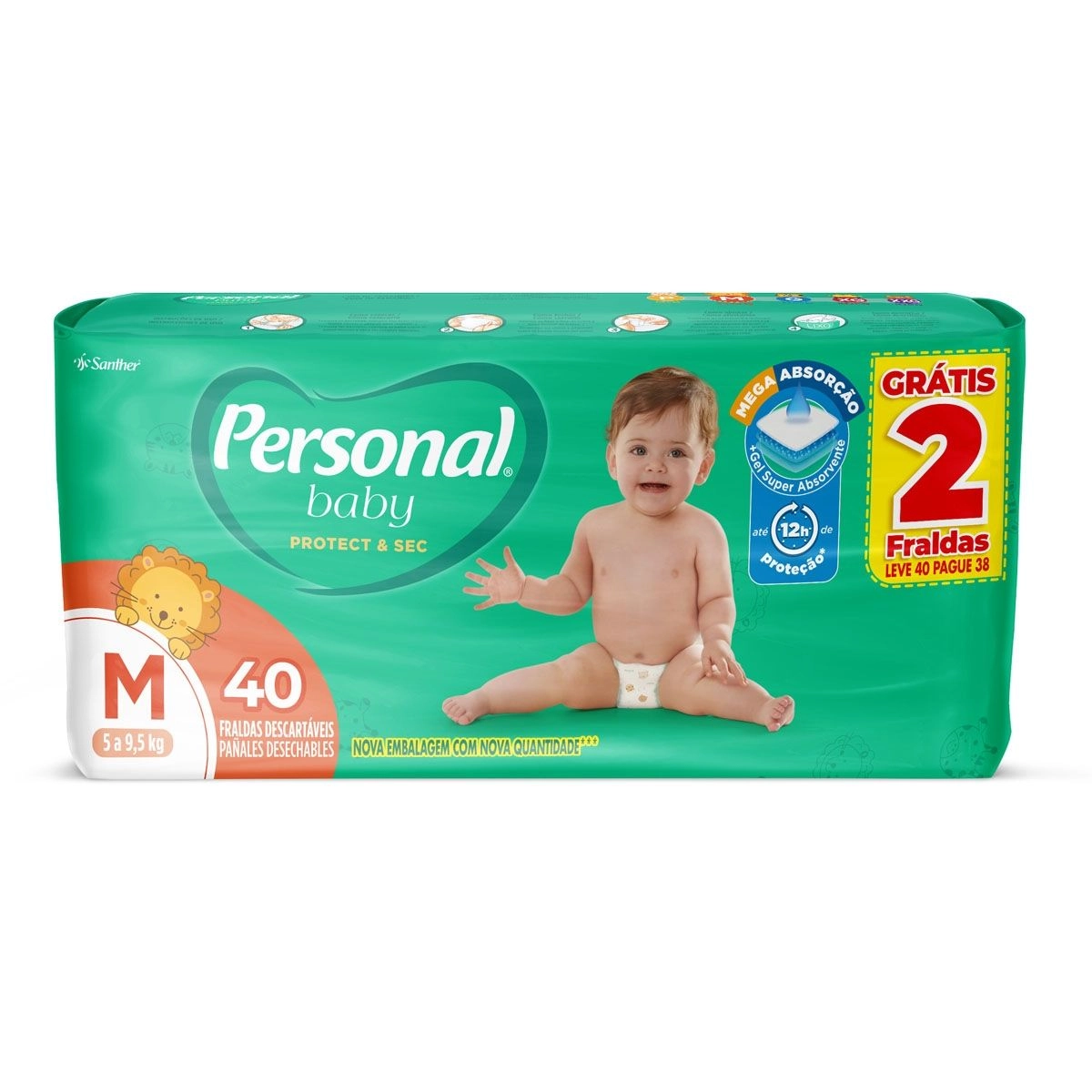 FRALDA BABY PERSONAL MEGA M 40U