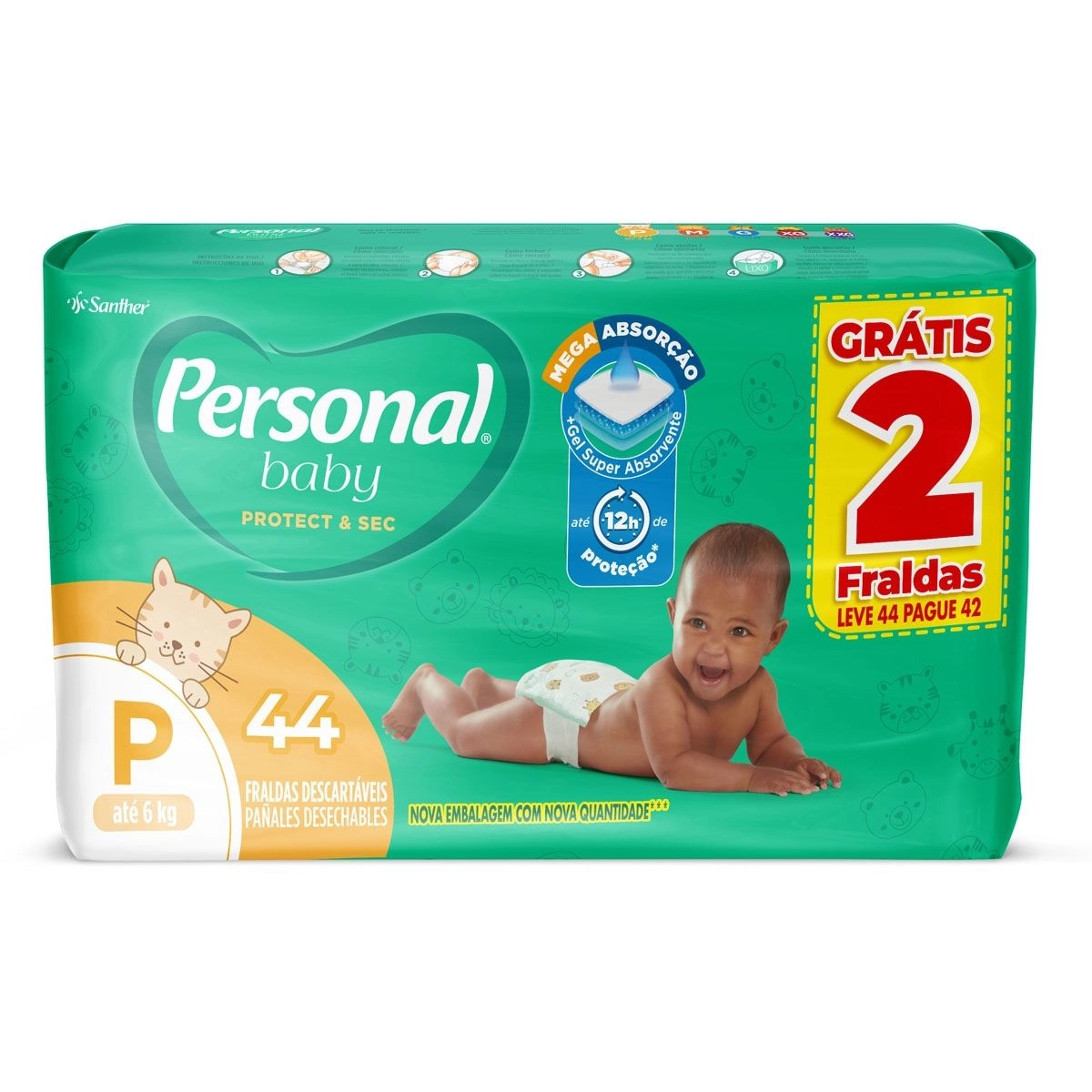 FRALDA BABY PERSONAL MEGA P 44U