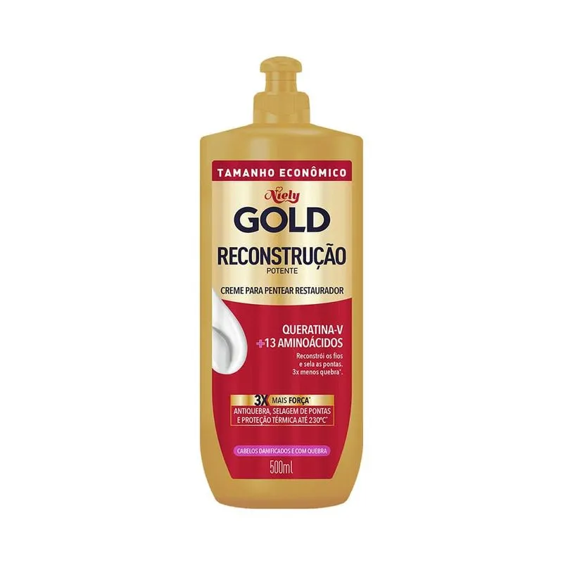 CREME PENTEAR NIELY GOLD RECONSTRUCAO POTENTE 500ML