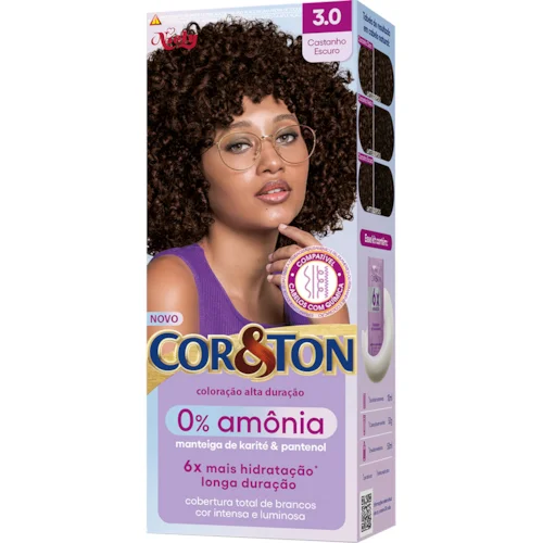 TINTURA COR E TON SEM AMONIA CASTANHO ESCURO 3.0