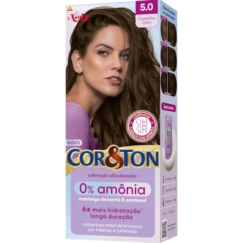 TINTURA COR E TON SEM AMONIA CASTANHO CLARO 5.0