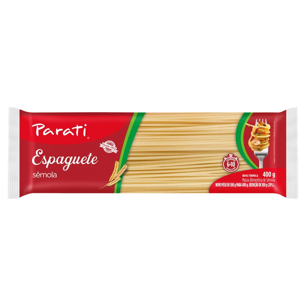 MASSA MACARRAO DE SEMOLA ESPAGUETE PARATI 500G
