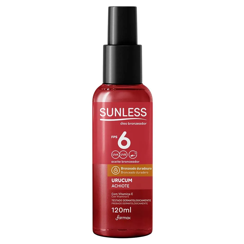 BRONZEADOR SOLAR SUNLESS URUCUM FPS6 120ML