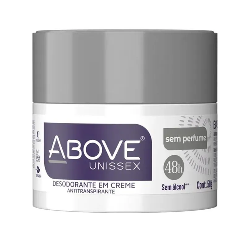DESODORANTE CREME ABOVE SEM PERFUME 50G POTE