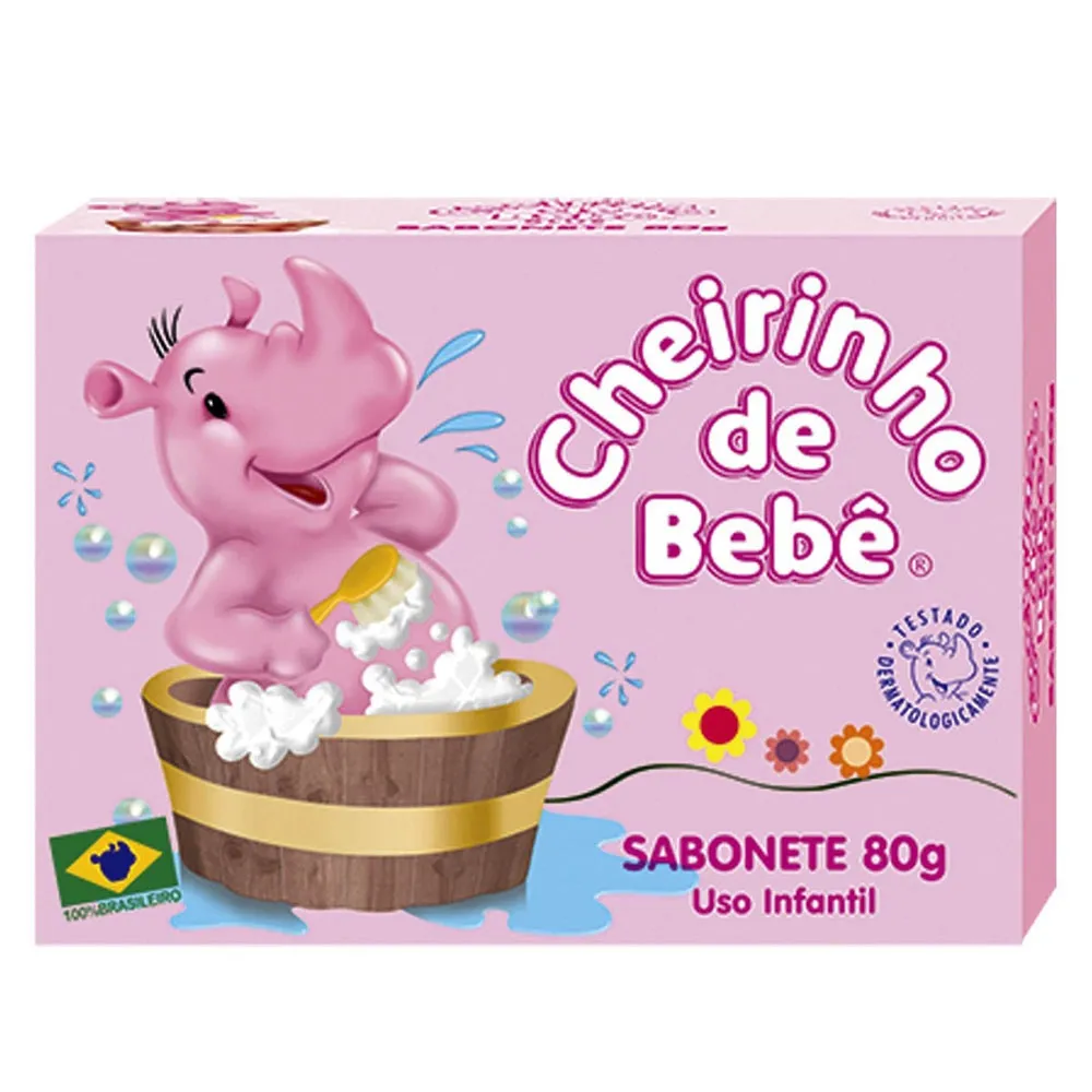 SABONETE INFANTIL CHEIRINHO DE BEBE ROSA 80G