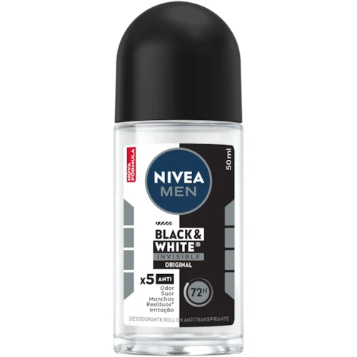 DESODORANTE ROLLON NIVEA MEN INVISIBLE BLACK WHITE 50ML