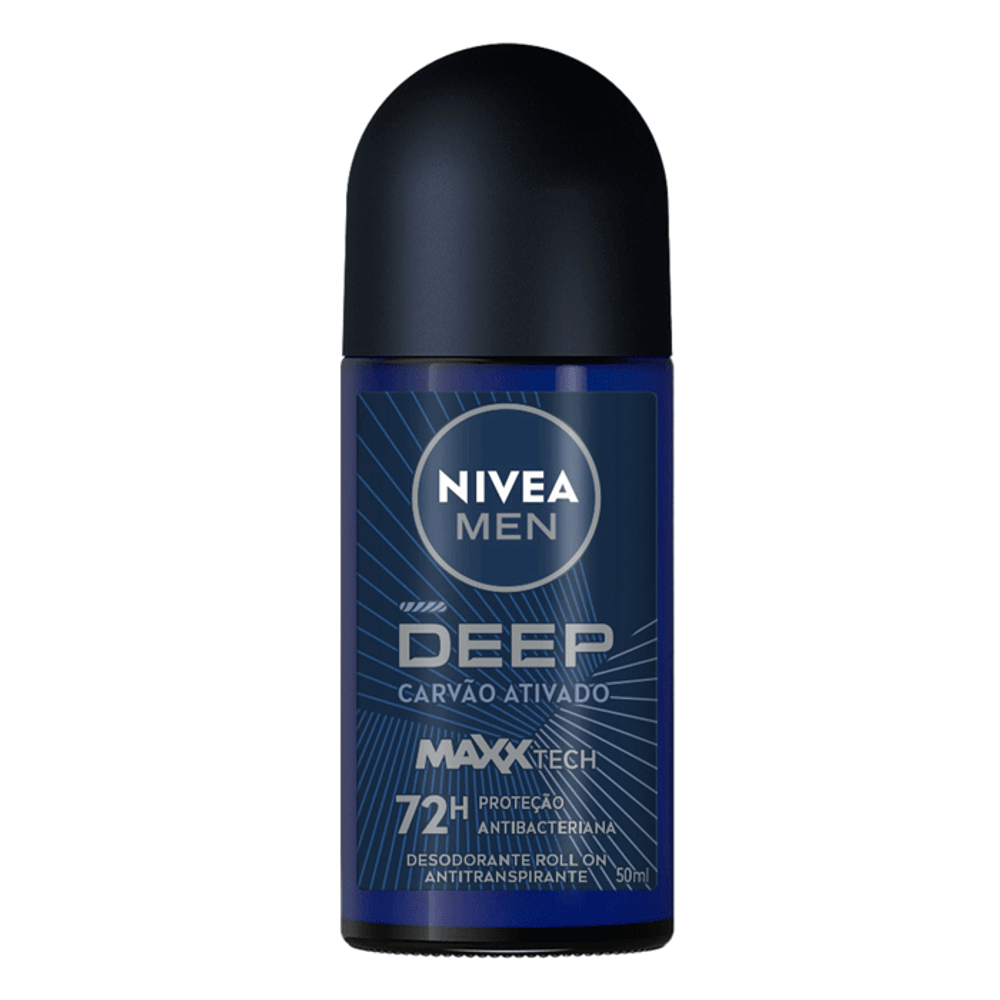 DESODORANTE ROLLON NIVEA MEN DEEP CARVAO ATIVADO 50ML