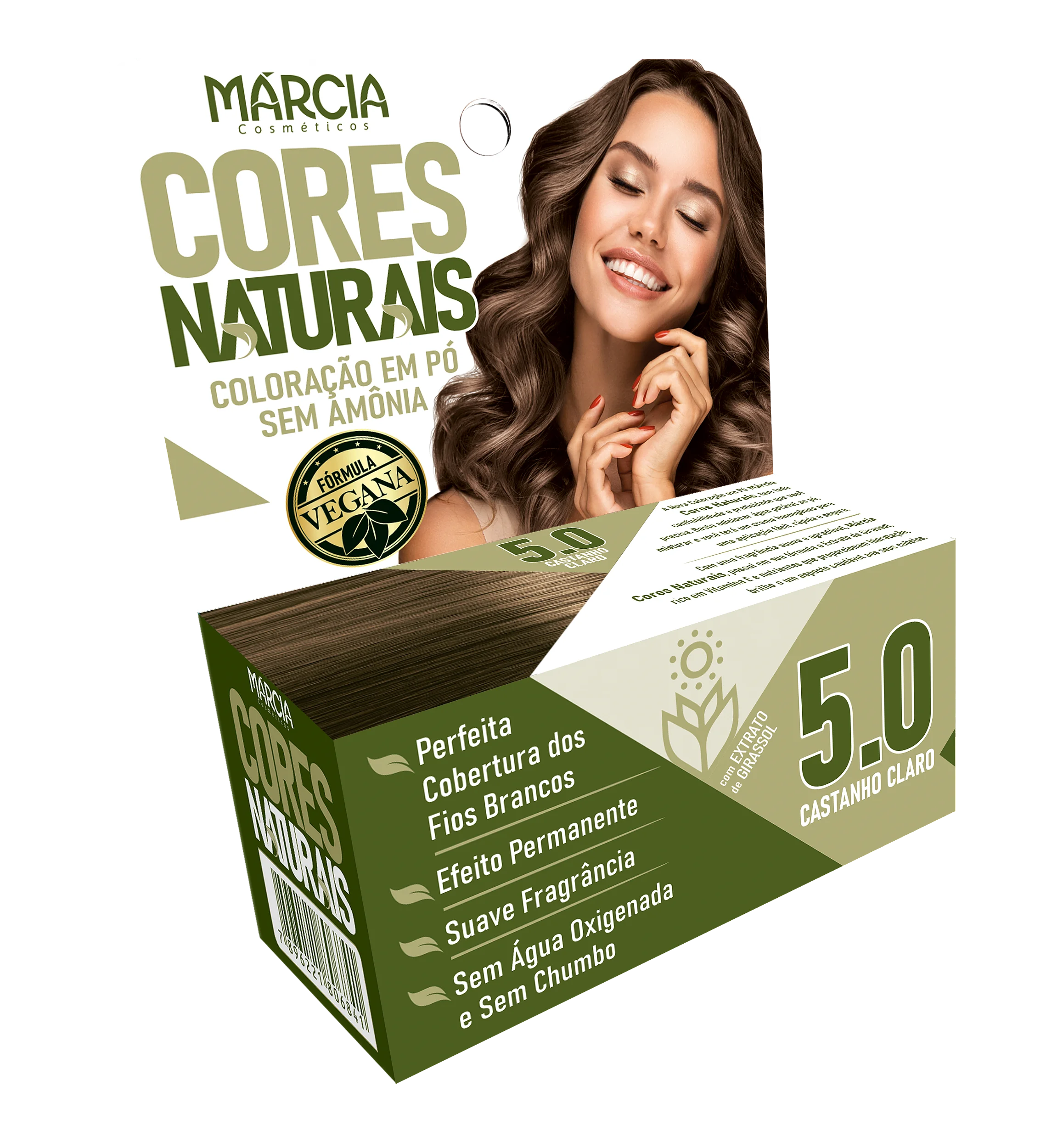 TINTURA PERMANENTE EM PÓ MARCIA CASTANHO CLARO 5.0