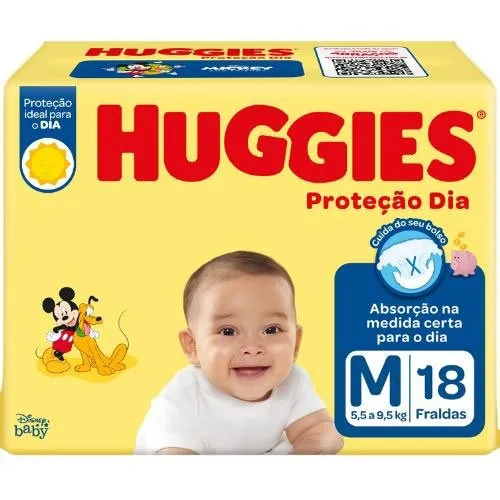 FRALDA HUGGIES JUMBINHO PROTECAO DIA M 18U