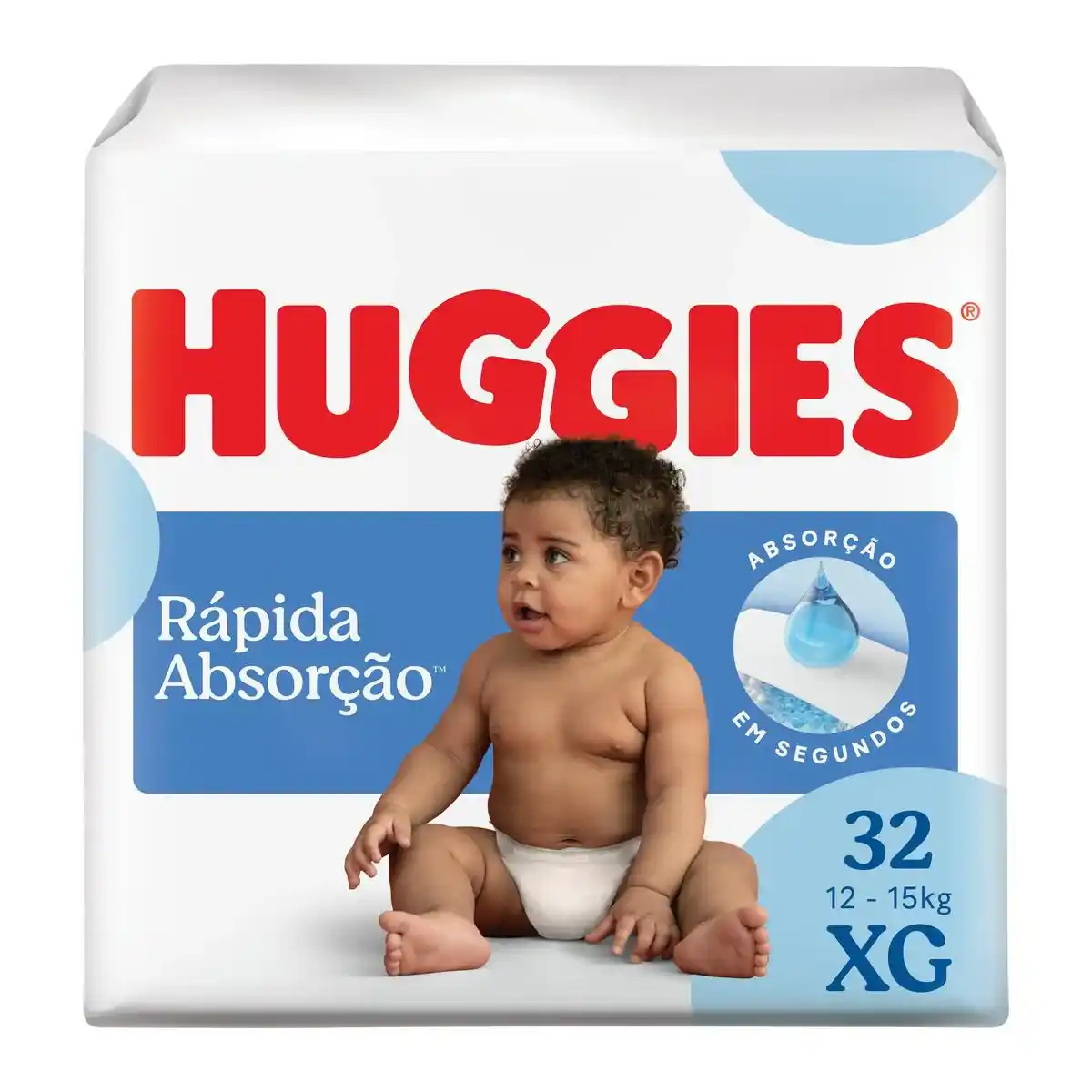 FRALDA HUGGIES MEGA RAPIDA ABSORCAO XG 32U