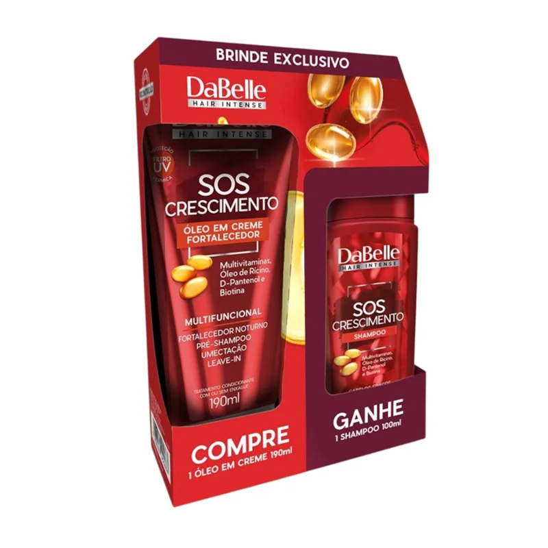 KIT DABELLE CR PENTEAR 190ML+SHAMPOO 100ML SOS CRESCIMENTO