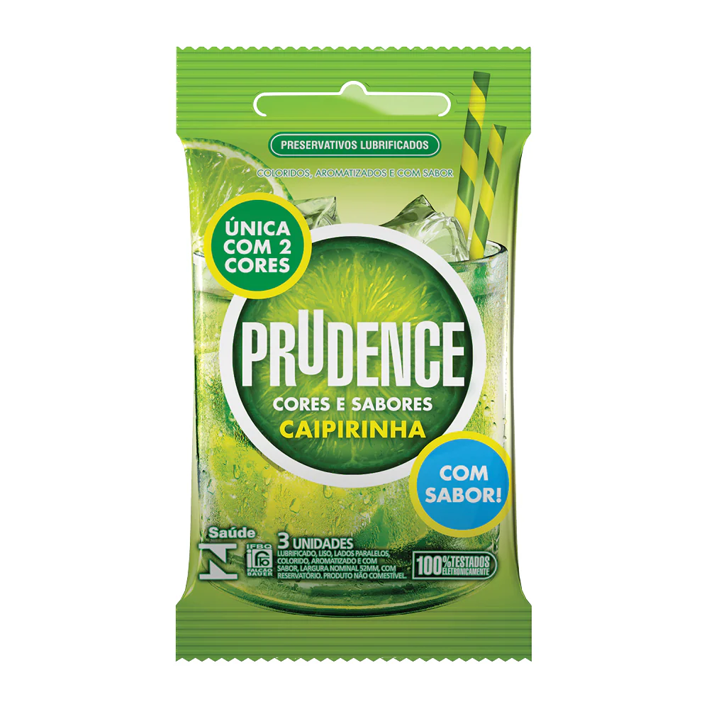 PRESERVATIVO PRUDENCE CAIPIRINHA PACOTE 3U