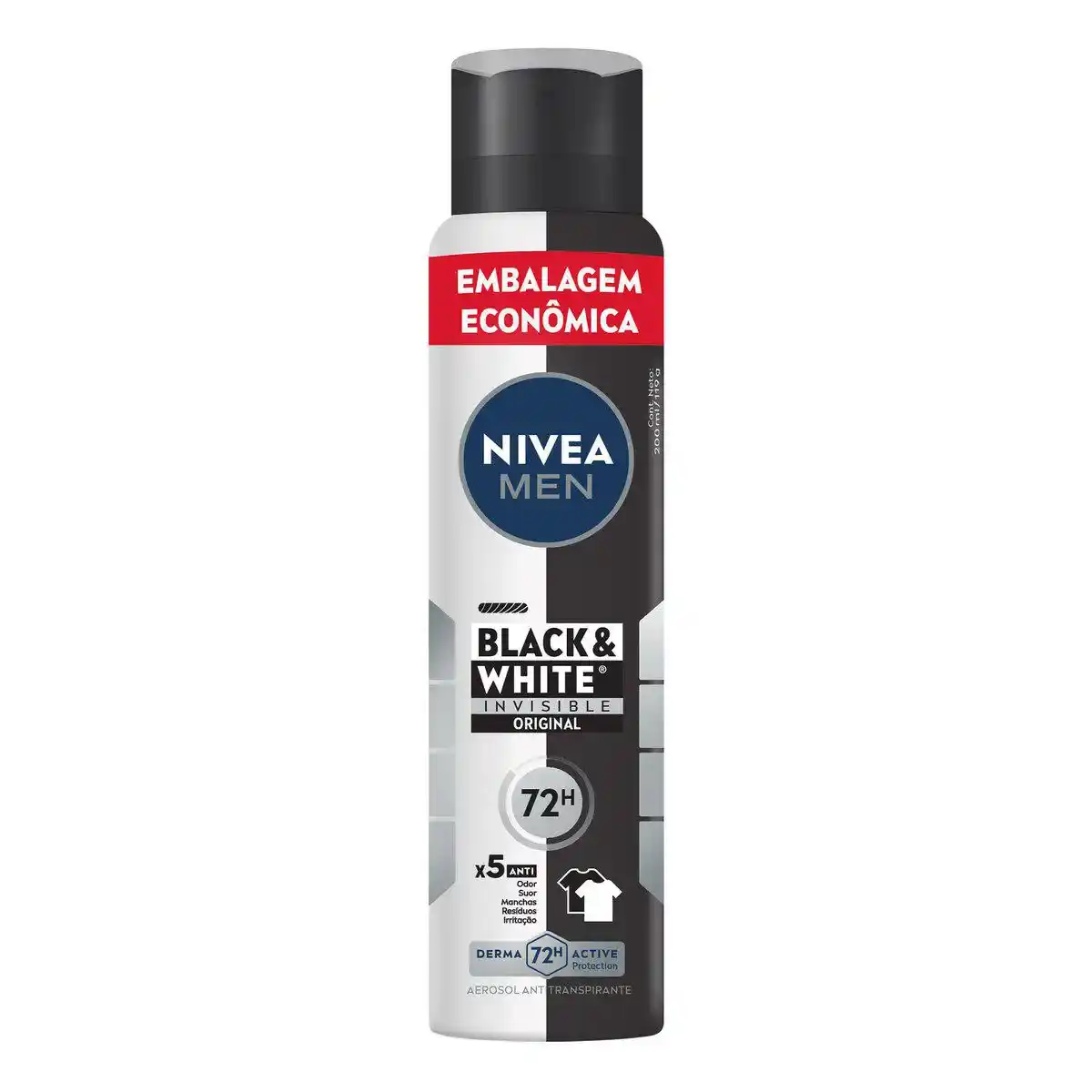 DESODORANTE AEROSOL NIVEA MEN BLACK WHITE INVISIBLE 200ML