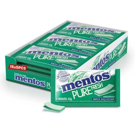 GOMA DE MASCAR MENTOS PURE FRESH SPERARMINT 8,5G DISPLAY 15U