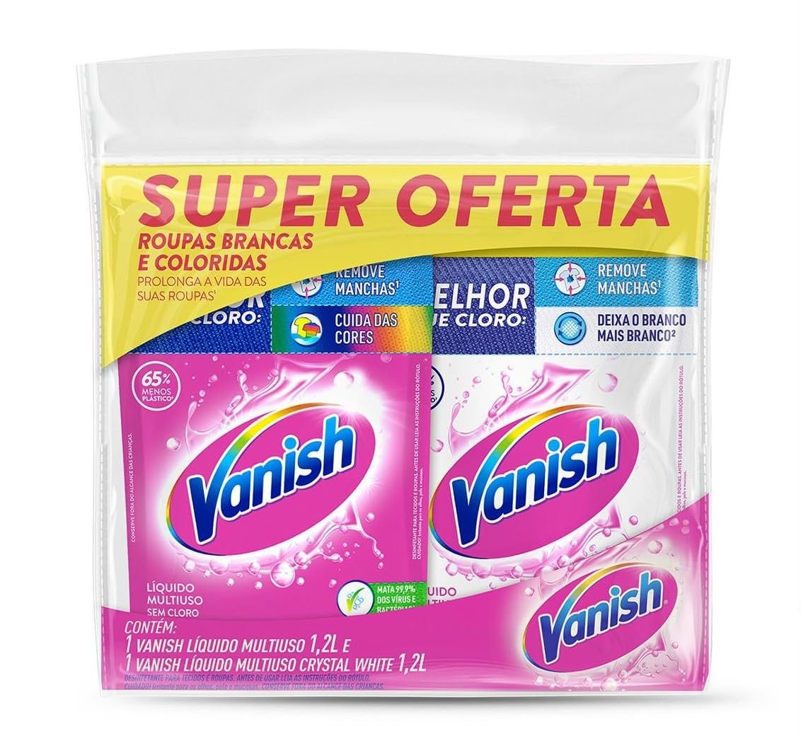 KIT ALVEJANTE VANISH SEM CLORO PINK/WHITE REFIL 1,2ML